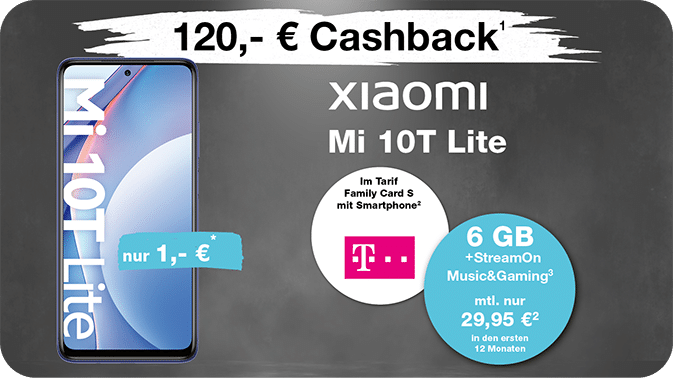 Xiaomi Mi 10T lite: 5G und StreamOn zum besten Preis