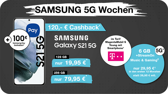 Samsung Galaxy S21 5G: Tolle Vorteile in den Samsung 5G Wochen