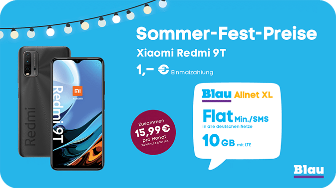 Sommer-Fest: Das Xiaomi Redmi 9T mit tollem Display und Riesen-Akku