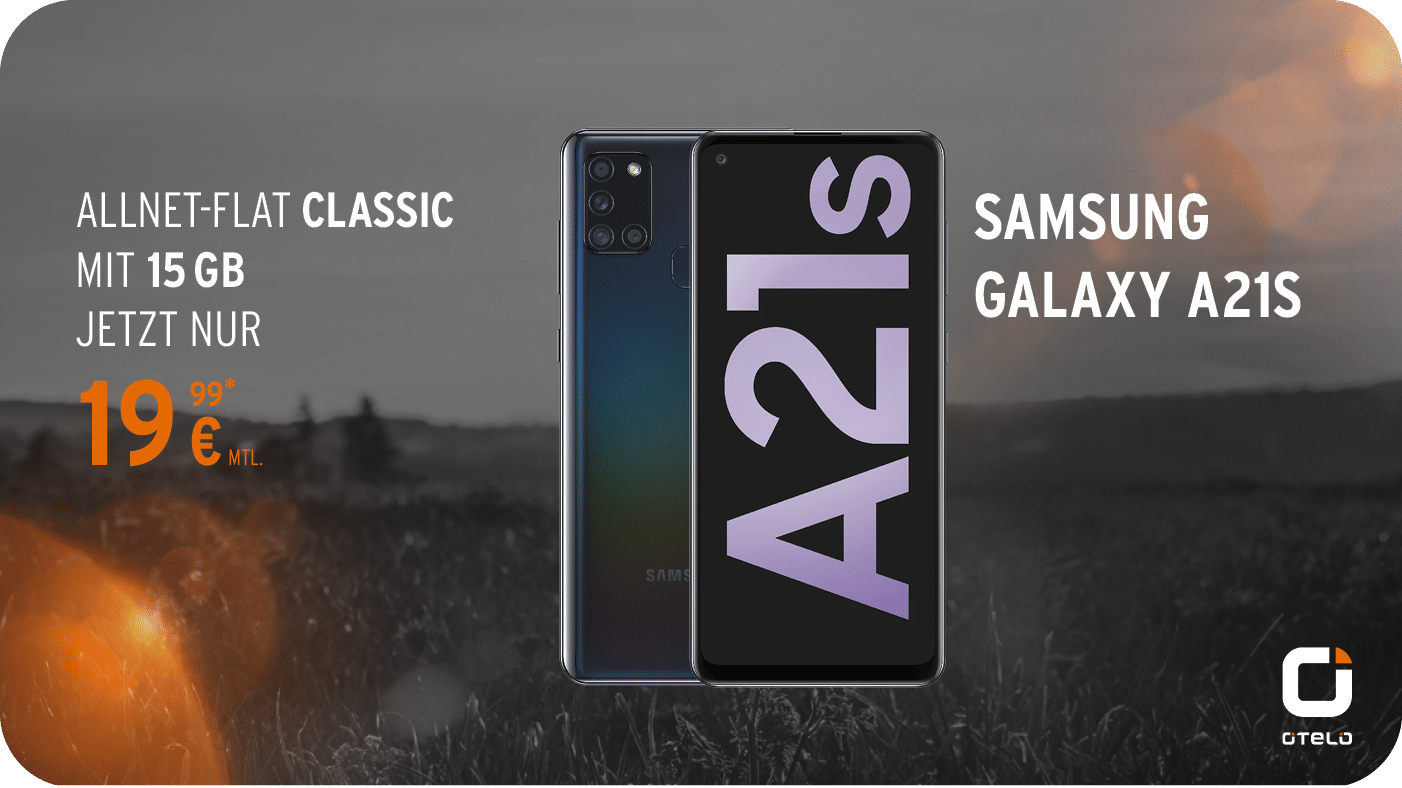 Samsung Galaxy A21s: starkes Smartphone im starken Tarifangebot