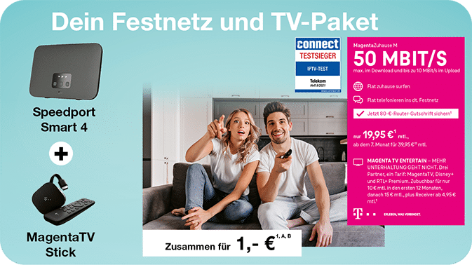 Festnetz und Fernsehen für nur 19,95 € monatlich