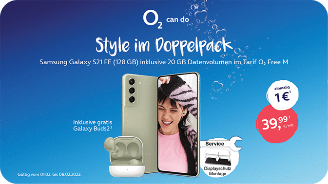 Style im Dopplepack  – das Samsung S21 FE 5G im starken o2 Tarif