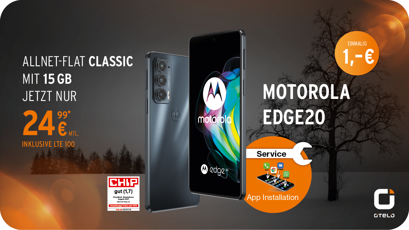 Motorola Edge20 für einmalig 1€ und 15 GB Datenvolumen