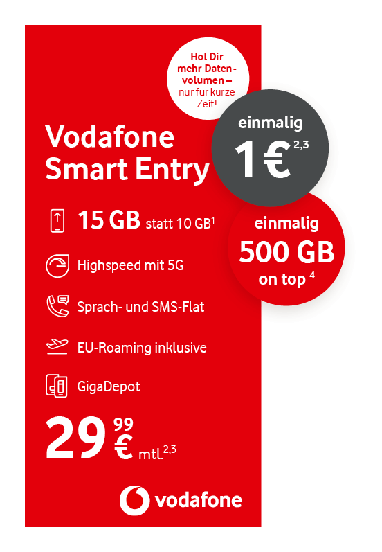 Vodafone-Werbegrafik für den Tarif 
